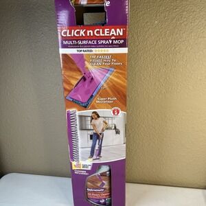 New- Rejuvenate Click N Clean Multi-Surface Microfiber Spray Mop & Grout Brush